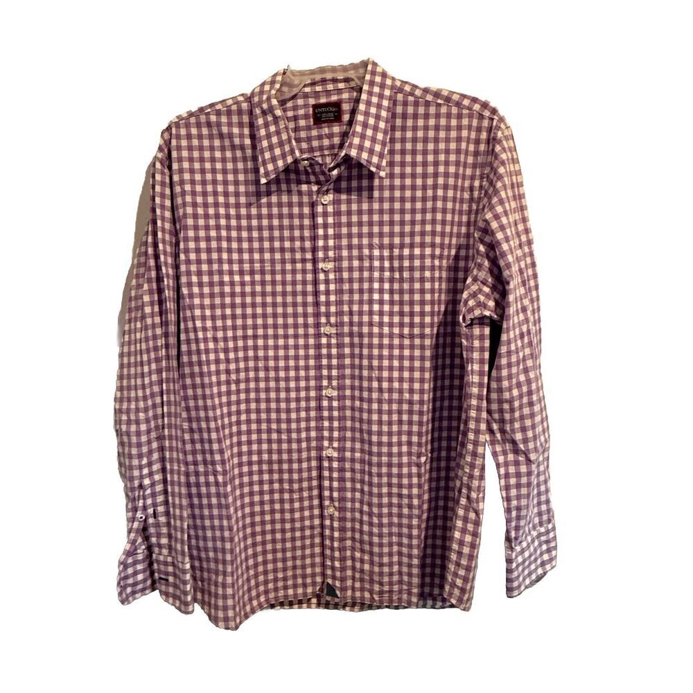 UNTUCKit Mens XX-L Long Sleeve Button Down Shirt Purple